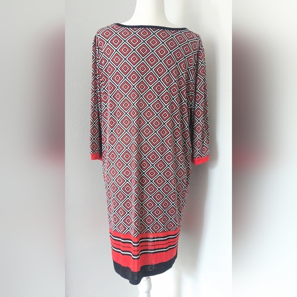 Relaxx Women's Geometric Orange  Dress - Picture 4 of 5